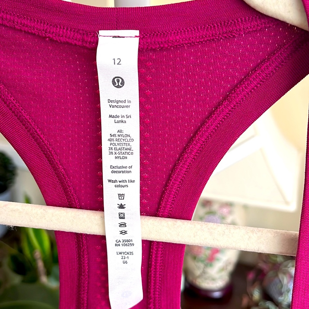 💕Lululemon Swiftly Tech Racerback Tank Top 2.0 Race Length-NWT-Women's Magenta - Picture 15 of 16